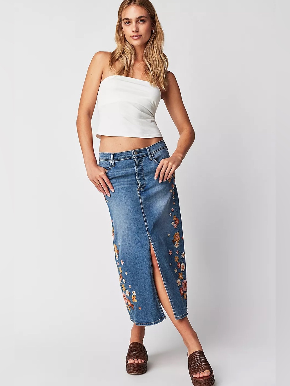 FREE PEOPLE x Driftwood Citrus Mod Piper Skirt - 27 - Picture 1 of 4